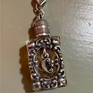 Silver Brighton Ornate Perfume Bottle Pendant